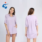 Professional casual purple short sleeve women elegant summer shirts