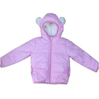 Decoration ear fur hood Kids jacket fancy Qute baby girls jacket