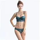 Sexy Lace Ladies Lace Women Sexy Lace Bra And Panty Set Soft Thin Cup With Bow Push Up Bra Ladies Underwear Sets