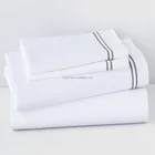 hotel white king queen double single cotton sateen bed sheet