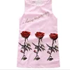 Parent -Child Outfit Summer 2017High Quality Mother and Daughter Dress Roses Sequins Sleeveless Vest Dress
