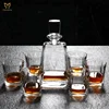 700ml Lead-Free Crystal Whiskey Glass Set/Whiskey Decanter set of 7 with gift box/Glassware Set with custom package