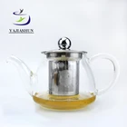 Stovetop Safe Glass Tea Kettle Turkish Glass Teapot With Stainless Steel infuser