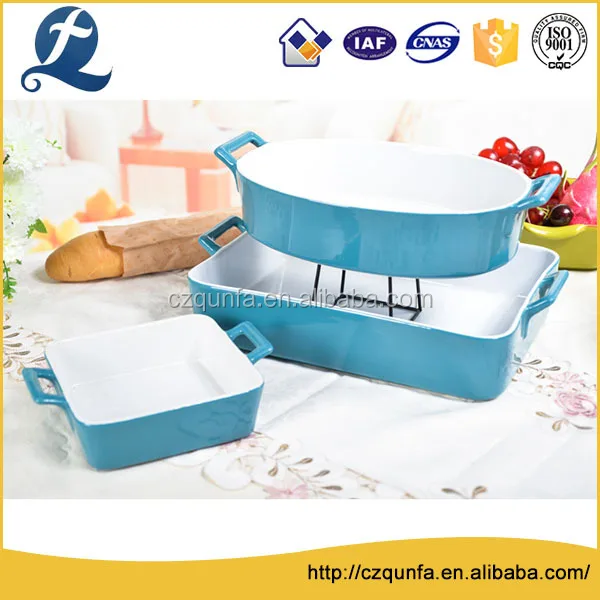 Professional nontoxic oven safe ceramic bakeware snack bread pan set