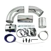 Universal Adjustable 3 Inch Aluminium Air Intake Pipe Kit , Turbo Direct Cold Air Filter Injection System Piping Set