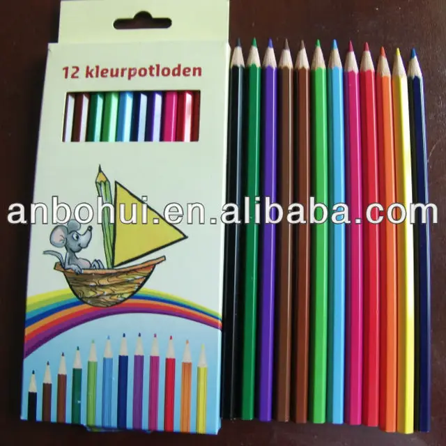 12 pcs full coloured pencil in paper box