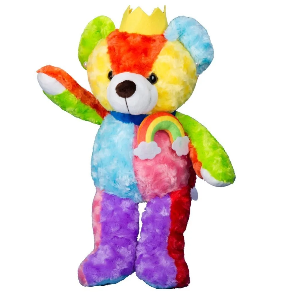 2017 hot sale cute wholesale plush rainbow teddy bear