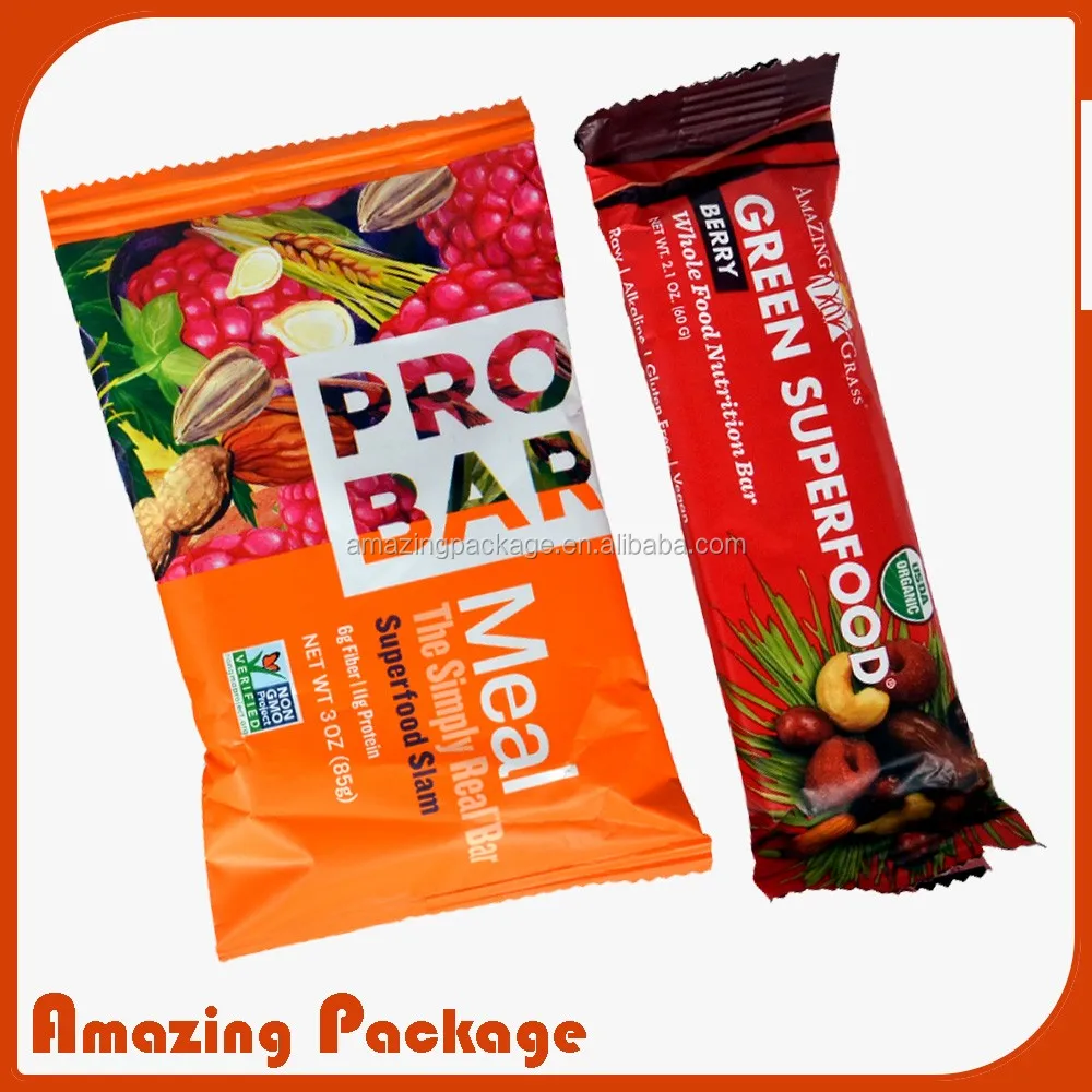 custom printed aluminum foil snack packaging cereal bar