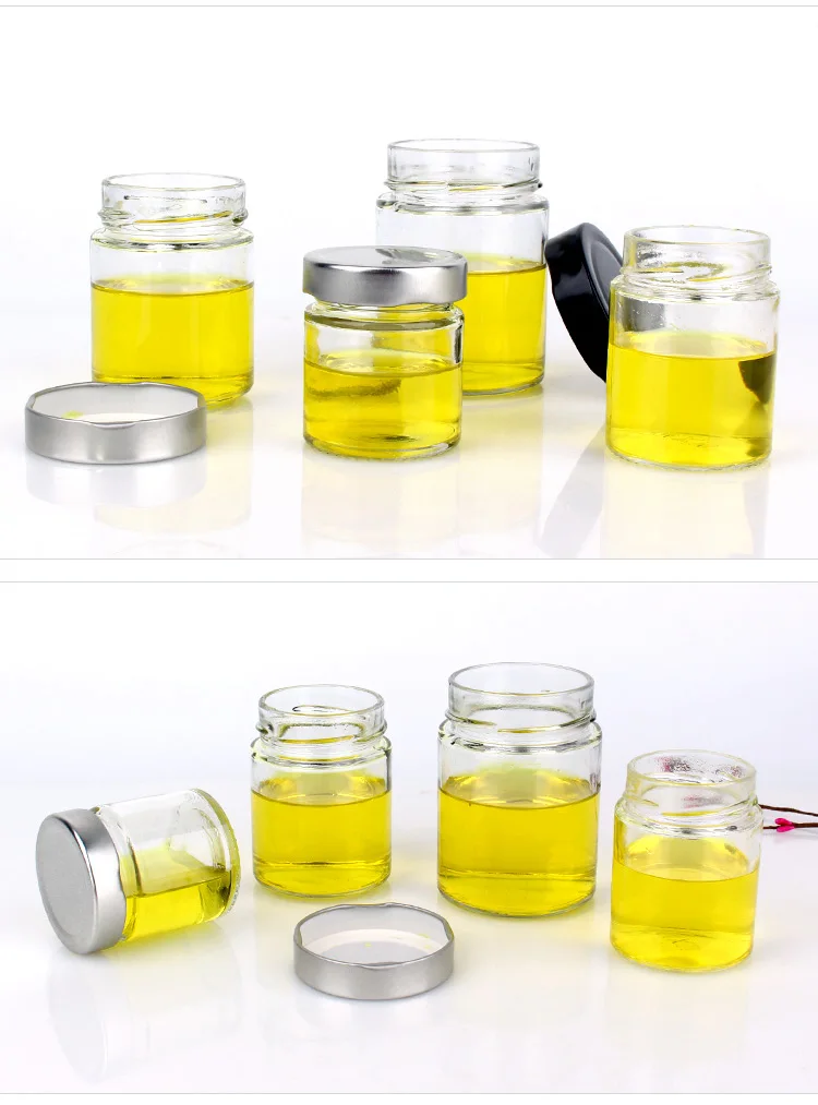 wholesale 120ml 4oz storage glass jam honey pickles jar with metal screw top lid