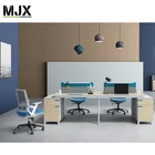 Young people modern 4 seat office workstations with aluminum frame