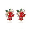 Christmas Delicate Small Bell Earring Crystal Fashion Joker Earrings
