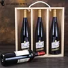 Customized lovely shape three silding lid wooden wine box 3 bottles for gift