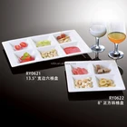 High quality white ceramic porcelain plate divided fruit candy dessert dish plates