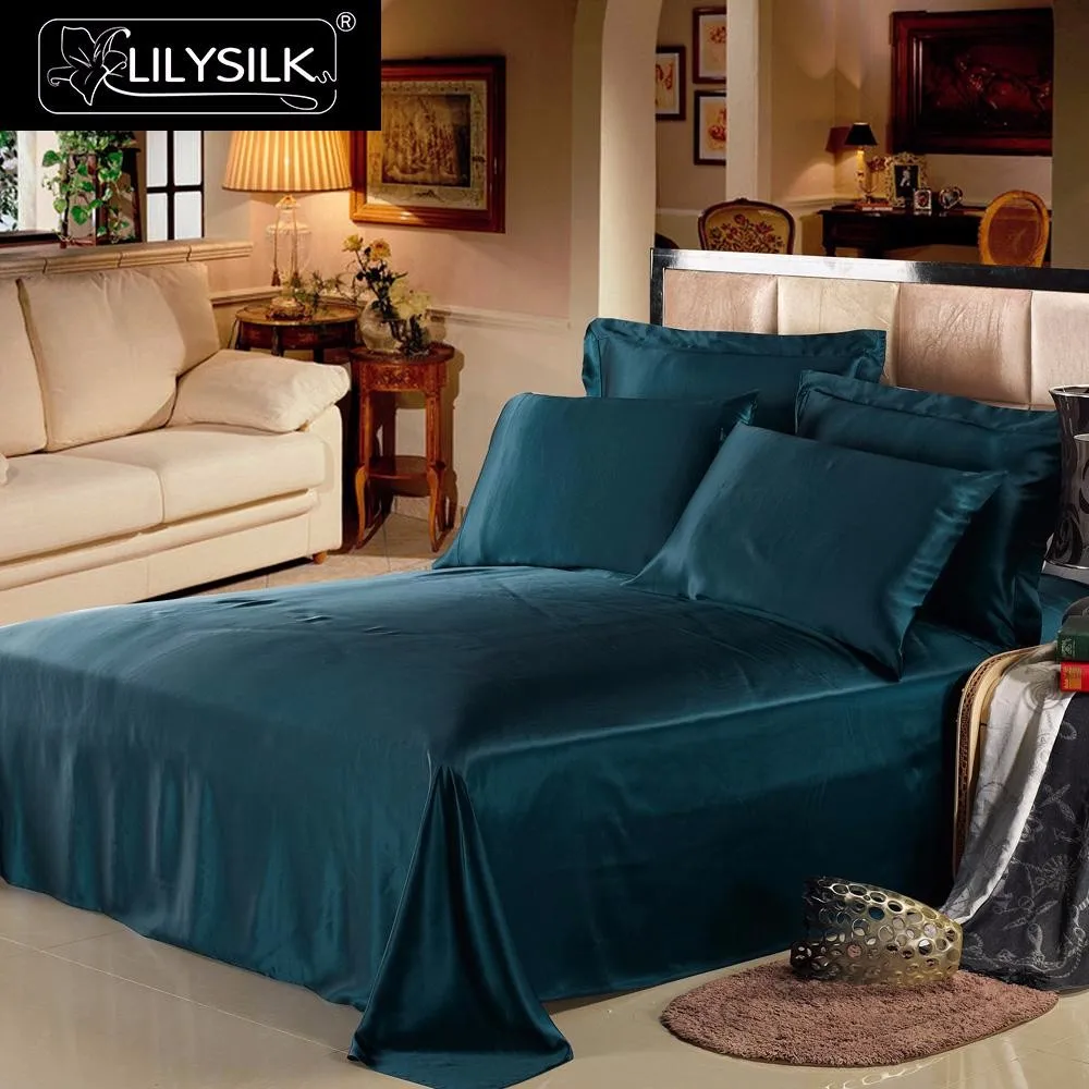 1000-royal-blue-19-momme-seamless-silk-flat-sheets