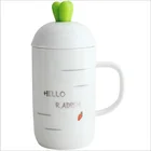 3d ceramic mug with lid and spoon for kids Christmas gift breakfast