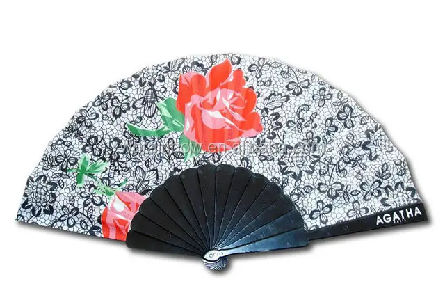 30cm promotional plastic hand fan with logo printing