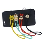3D anime design smart phone straps universal silicon cell phone hang rope