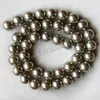 Factory sell grey round shell pearl beads in strands 16mm shell beads for jewelry making