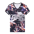 Super mesh traspirante t shirt manica corta T-shirt da uomo con scollo a V top stampa personalizzata Tee uomo