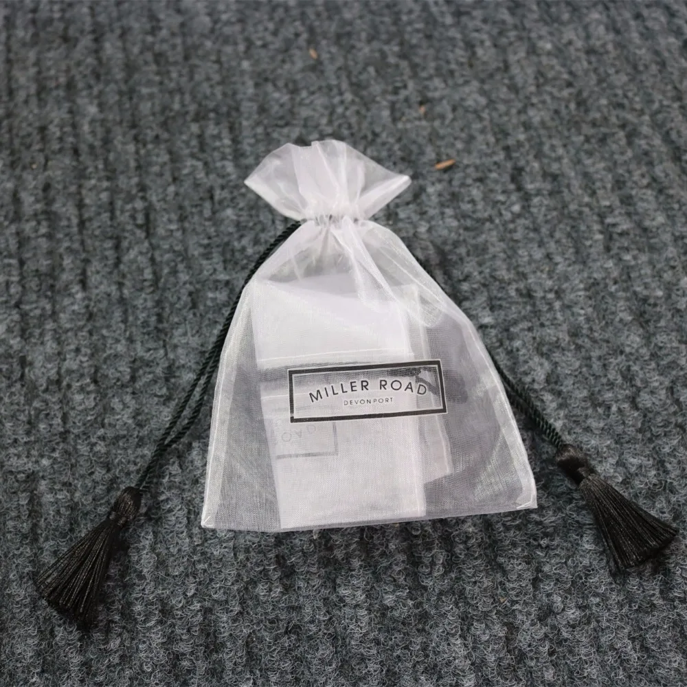 personalized fancy christmas gift drawstring organza bags