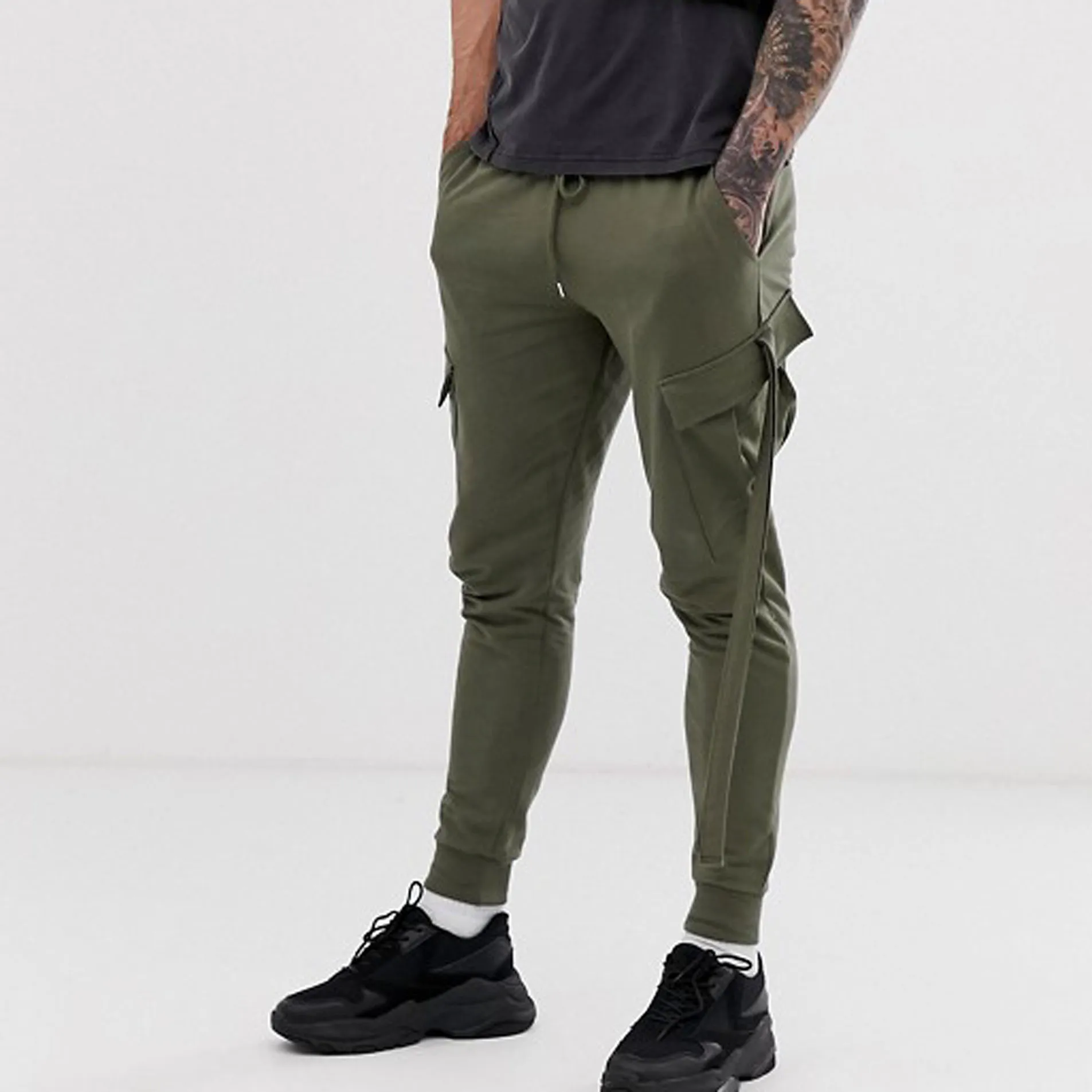 skinny khaki joggers