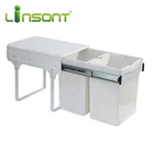 drawer pull out type trash bin can kitchen accessories waste bin