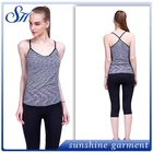 Wholesale Yiwu cross back stringer yoga two-tone tank top for girls