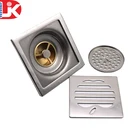 Square stainless steel floor trap drains decorative bathroom sink drain covers