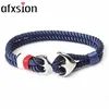 AFXSION New Charm bracelet navy wind hand-knit European and American couples retro cotton anchor bracelet bangle