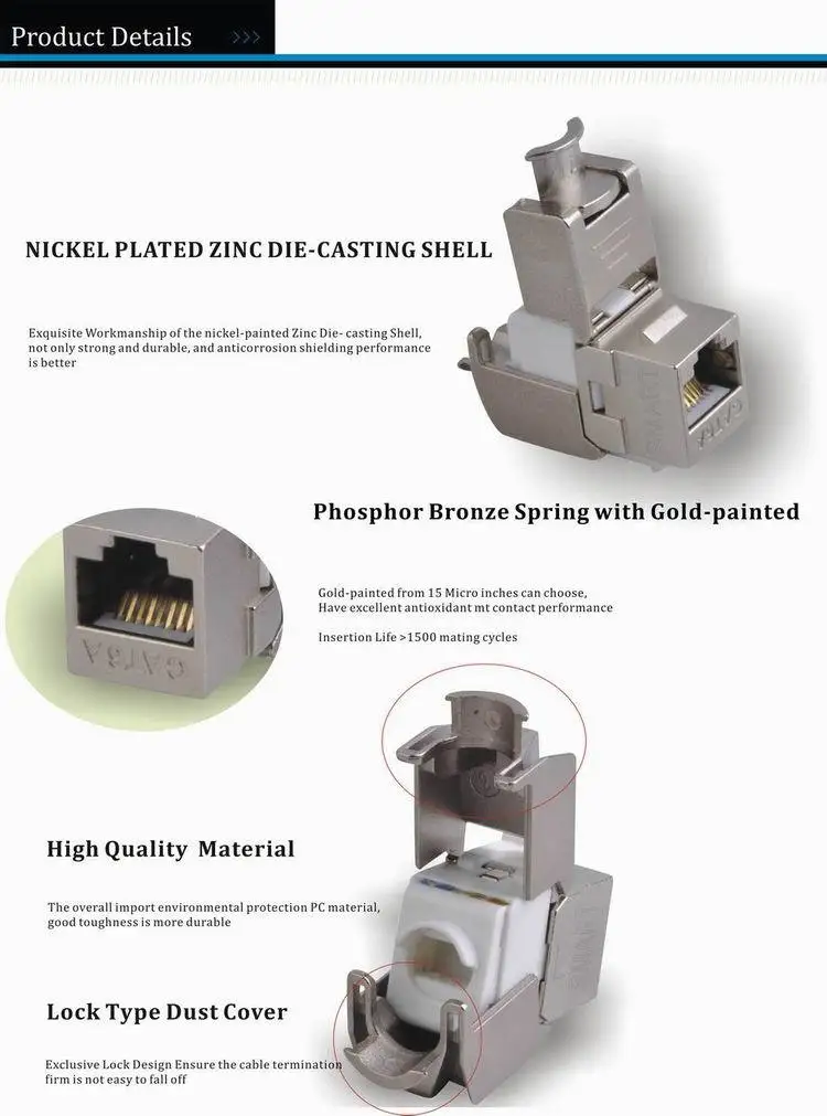 CAT6A Shielded Tool Free Keystone Jack