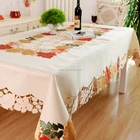 embroidery table cloth of big custom design square polyester embroidery table cloth
