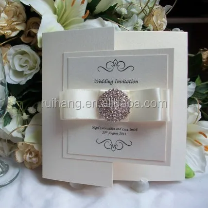 luxury pocketfold boxed handcrafted trimmed wedding invitation