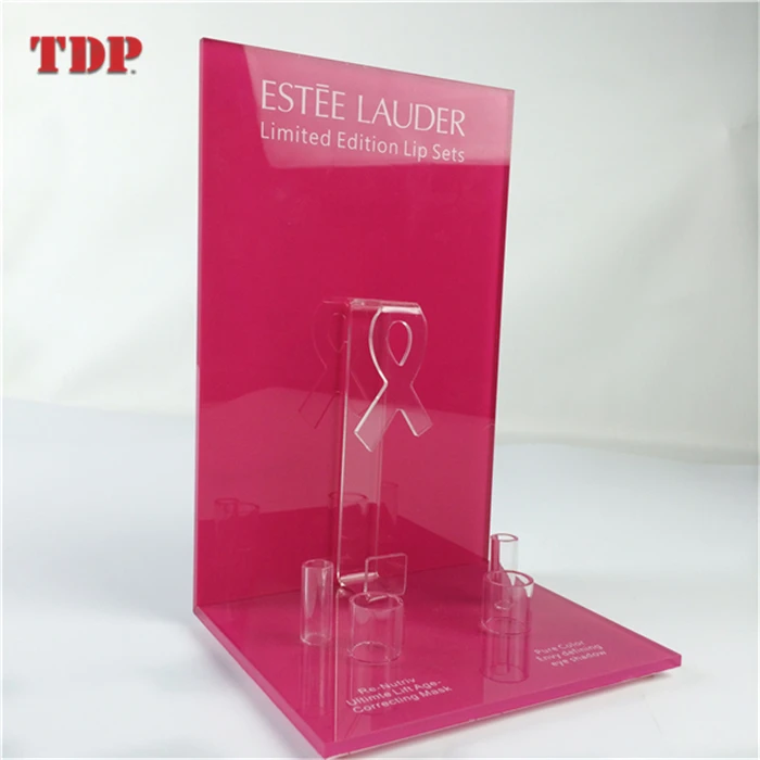Wholesale Custom Red Lipstick and Eyeshadow Acrylic Cosmetic Display Stand
