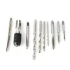 9pc HSS Hand Tap Set M2 Twist Drill Bits T-Handle Wrench hread Reamer M3-M6 Taps For Wood Soft Metal Aluminum PCB P20