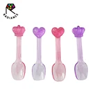 8cm Plastic pudding Fork And Spoon Heart and crown Shape