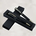 Promotional black metal ball pen with engraved logo