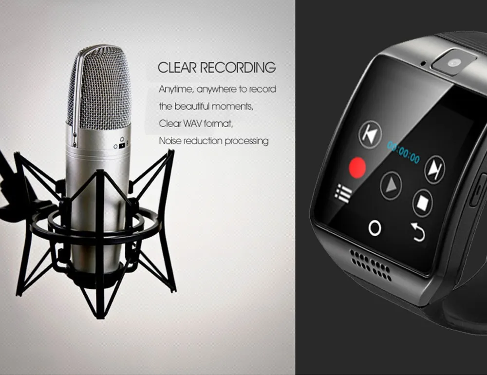 Q18 Smart Watch Phone Bluetooth WristWatch Wrist Smartwatch for HTC LG Huawei Xiaomi Android Smartphone