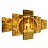 Multiple Panels Wall Decor Painting Grand Golden Buddha Art Picture Print On Canvas