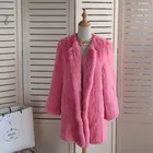 Korean Style Ladies Fancy Fashion Knitted Rex Rabbit Fur Coat