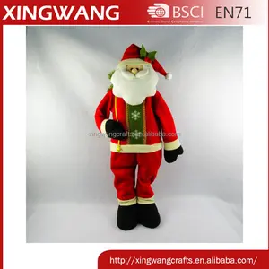standing christmas plush decoration big santa claus with gift