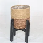 Wholesale Natural Seagrass Belly storage baskets with Handles, Large Storage Laundry Basket for home decoration