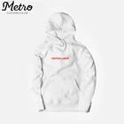OEM men cut and sew white custom printing hoodie