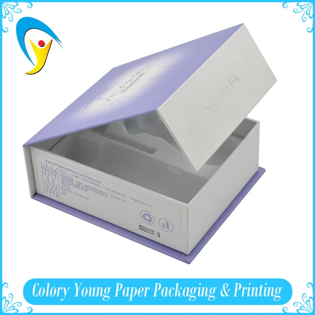 handmade luxury cardboard clamshell box for cosmetic packaging