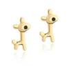 Customize 14k yellow gold filled sterling silver earrings post Deer shape stud earrings