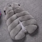 Real Winter Women's Fur Coat Grey Color Long Style Fox Fur Vest