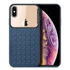 Newly wholesale Mobile phone accessories weave pattern TPU tempered glass cell phone case for iphone xs max
