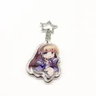 Custom clear acrylic anime flash double glitter epoxy resin charm key chain ring