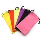 Wholesale colorful soft drawstring pouch bag custom microfiber sunglass bags