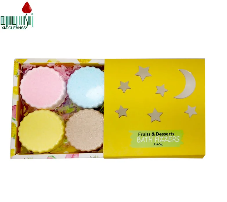 4*80g colorful three layer two colors mooncake cookie bath bombs