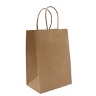 Custom Printed Brown Kraft Shopping Paper Bag With Handles